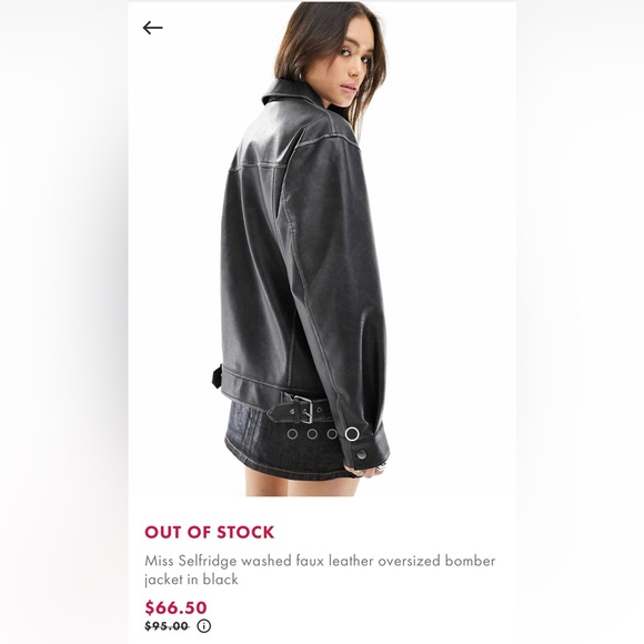 Top Shop Oversized Bomber Jacket - Picture 7 of 9